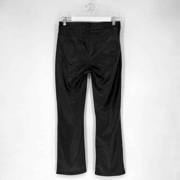MOTHER The Insider Crop Pants Women’s Size 26 Captured Faux Leather Flare Black - Picture 9 of 9